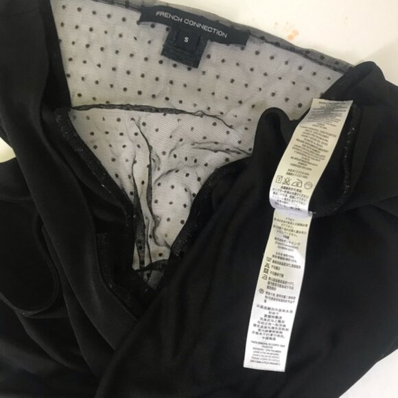 French Connection Sheer Lace Top Tunic Shift A Line Dress Stretch Sleeveless S - Picture 10 of 16